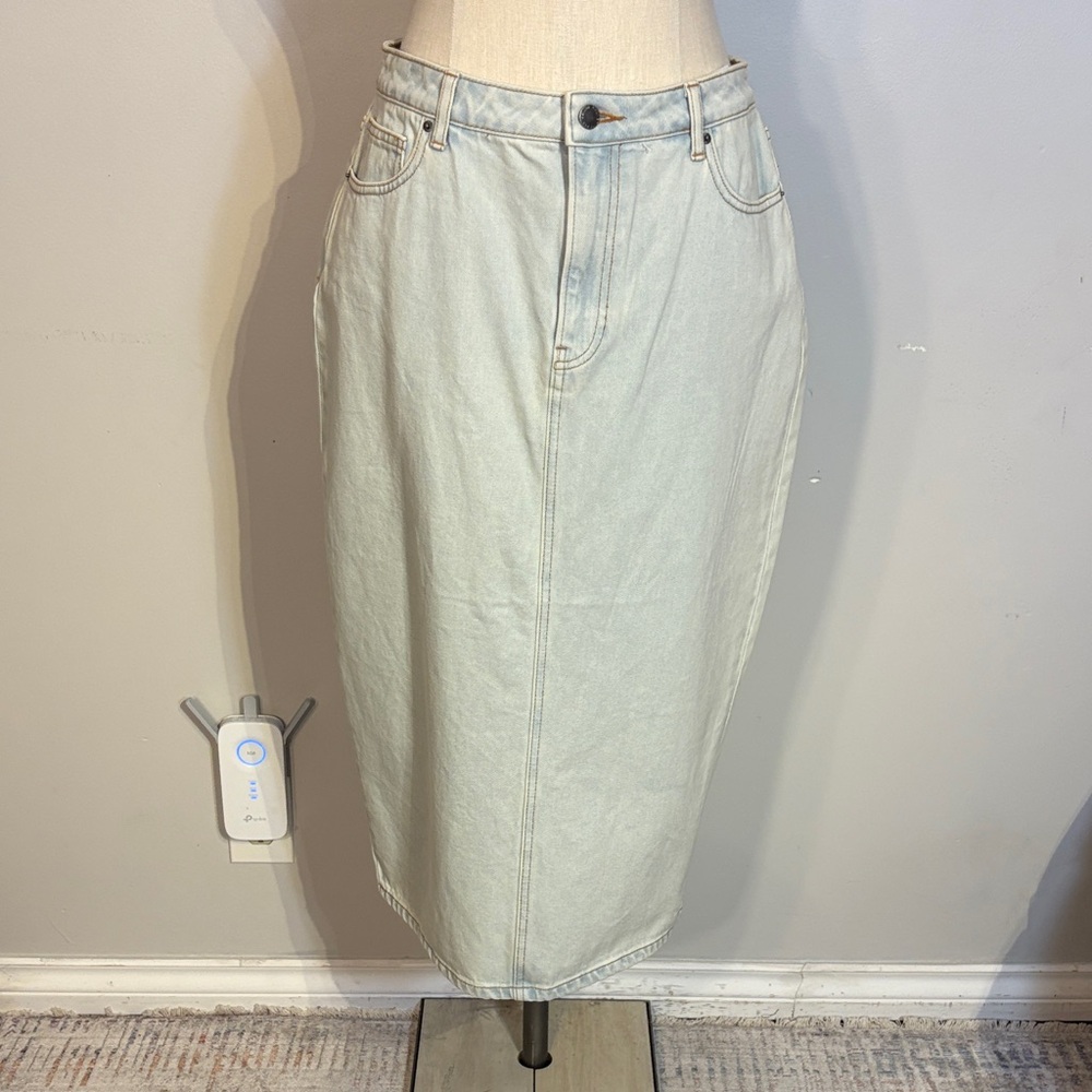 Velvet heart Melissa Midi Light Blue Denim Skirt